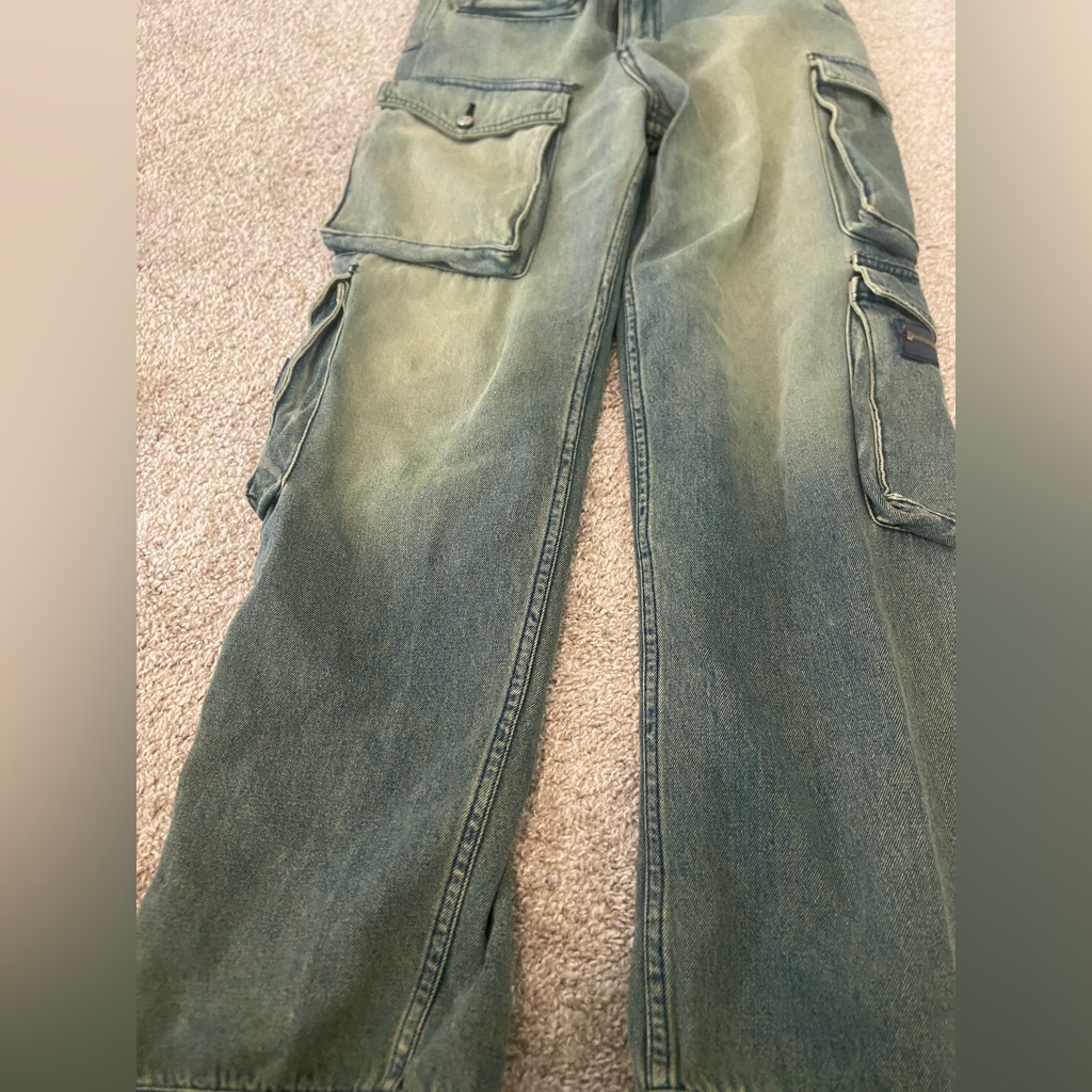 Eb Denim WideLeg Denim Cargo Pants In Forest